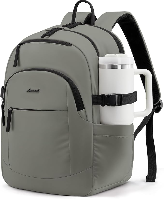LOVEVOOK 5-Layer 17.3 Inch Laptop Backpack for Women, Work Business Computer Bag, College School Daypack, Travel Personal Item & Casual Purse, Green