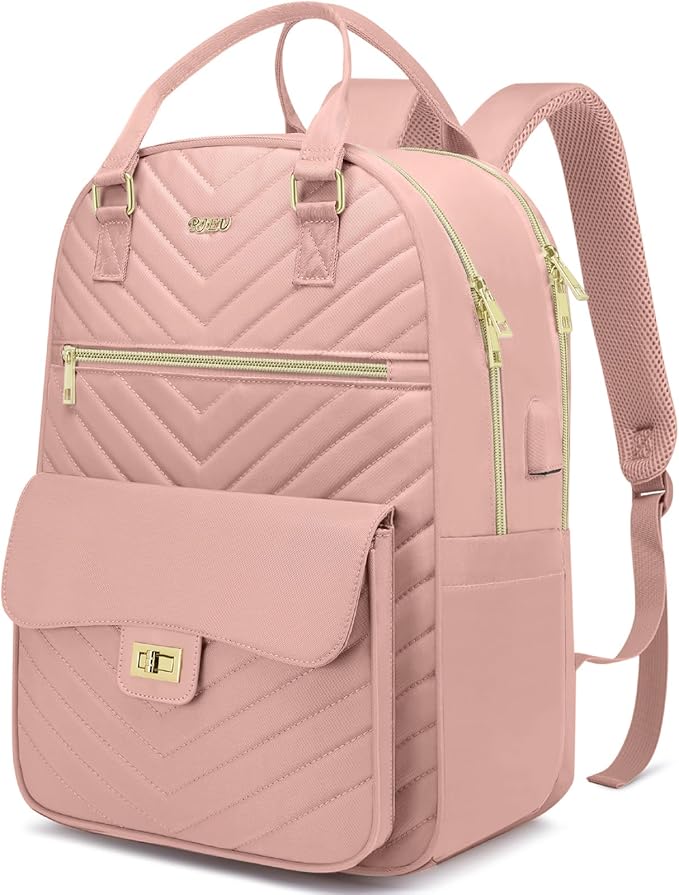 School Backpack for Teen Girls,Women Bookbag Cute Aesthetic with Laptop Compartment for College Student Travel,Mochila Escolar para Niñas,Pink