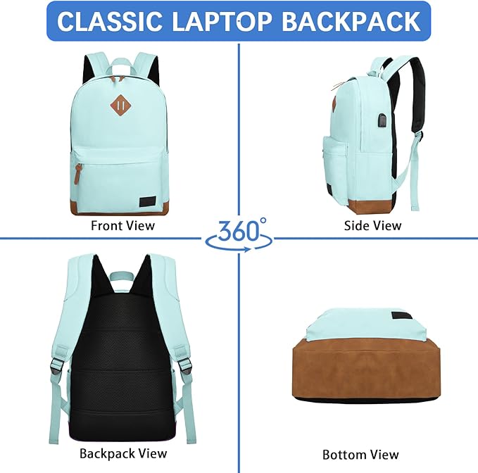 Goloni Backpack for Men Women, Anti-Theft Travel Laptop Backpack, Water Resistant 17.3 Inch USB Charging Backpack, Large Capacity Work Commute Bag