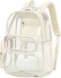 BTOOP Clear Backpack Heavy Duty Transparent Backpack 17" See Through Bookbag for College Work Festival Security with Padded Strap Large Capacity