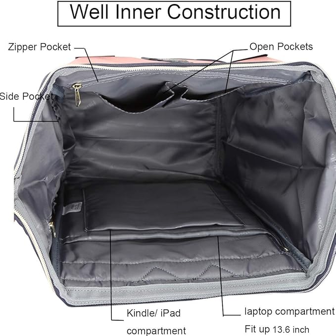Himawari Laptop Backpack for Women&Men,Wide Open Large USB Charging Port 15.6 Inch Laptop Doctor College Work Bag (XK-05#-USB L）