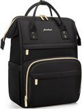 Women Laptop Backpack Teacher Bags: 17.3 Inch Nurse Computer Backpack with USB Port Work Bag Stylish Travel Daypack Bookbag Waterproof for Business Woman Gifts BLACK