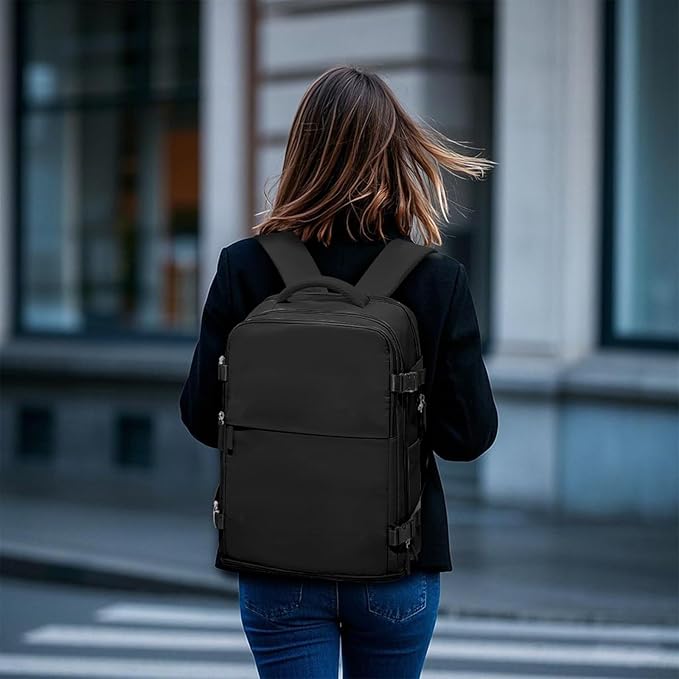 Large Travel Backpack For Women Airline Approved Carry On Waterproof Sports Luggage Casual Daypack Small Hiking Backpack Black