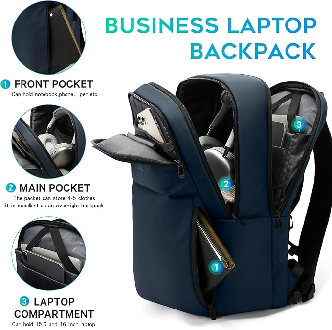 FUTURE AESTHETICS Smart Waterproof Travel Backpack Business Flight Approved Carry on Backpack for Men Women ，Large Capacity Laptop Backpack，Water Resistant Computer Backpack Fits 16 Inch Laptop(Blue)