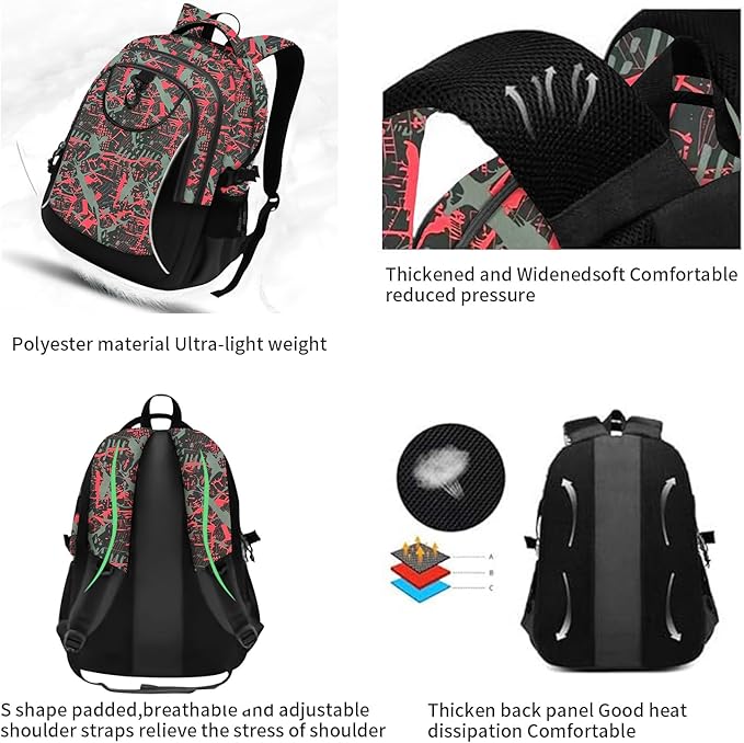 rickyh style School Backpack Travel Bag for Men & Women Lightweight College Back Pack with Laptop Compartmen