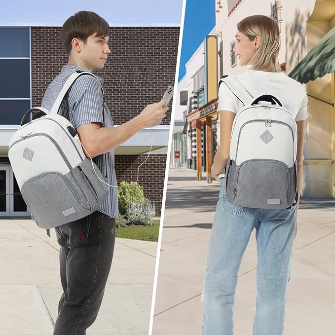 LOVEVOOK School Backpack for Women Men Classic Backpack with 15.6" Laptop Compartment Lightweight Bookbag for College Work High School