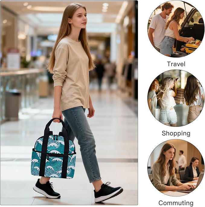 Women’s Backpack Purse Medium Size with Trolley Sleeve, Adjustable Strap/Top Handle, Water Resistant Travel Daypack, Tide Blue