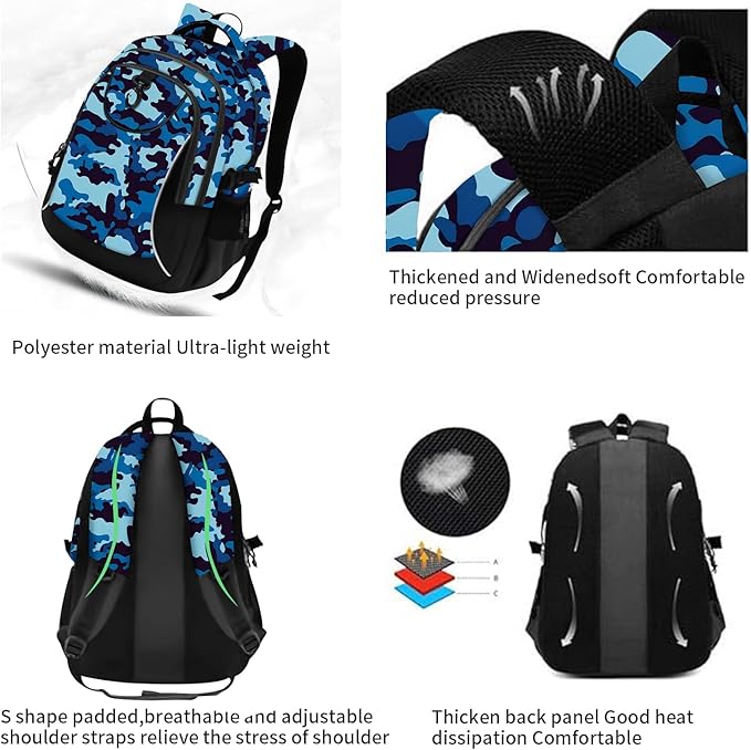rickyh style School Backpack Travel Bag for Men & Women Lightweight College Back Pack with Laptop Compartmen (23XINLAN)