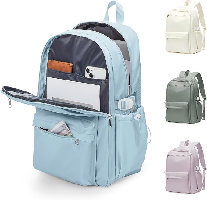 School Backpack for Teen Girls Lightweight College Backpack Women Travel Backpacks Waterproof High School Bookbag for Men Classic Casual Daypacks(Blue)