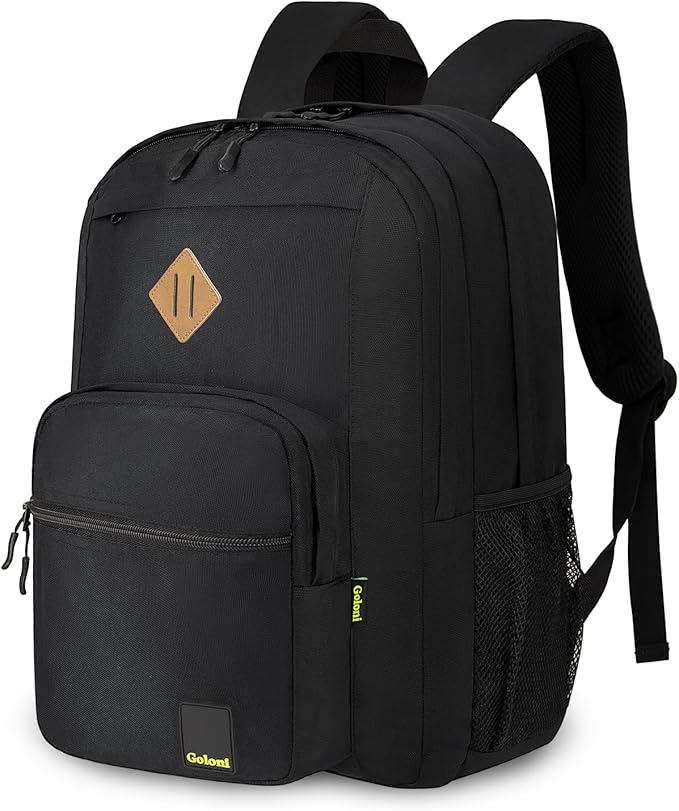 Goloni Lightweight Laptop Backpack 1.1Lbs, 36L Wear-Resistant Water Resistant Backpack with Laptop Compartment for Men Women, College Work Travel Bookbag,Black