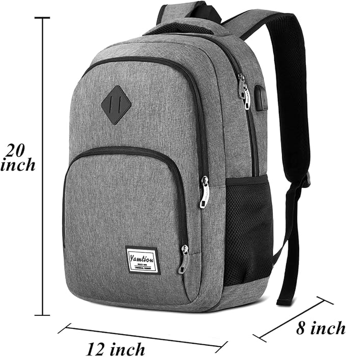 YAMTION 17.3 Inch Travel Backpack for Men and Women,School Bookbag for Teenager,Business Laptop Bookbag with USB Charging port for Business Work College Travel Trip