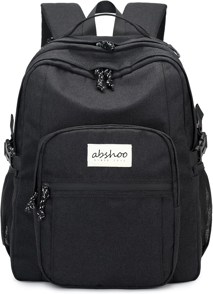 abshoo Classical Laptop Travel Backpack for Women Men College School Bookbag With USB Charging Port (Black)