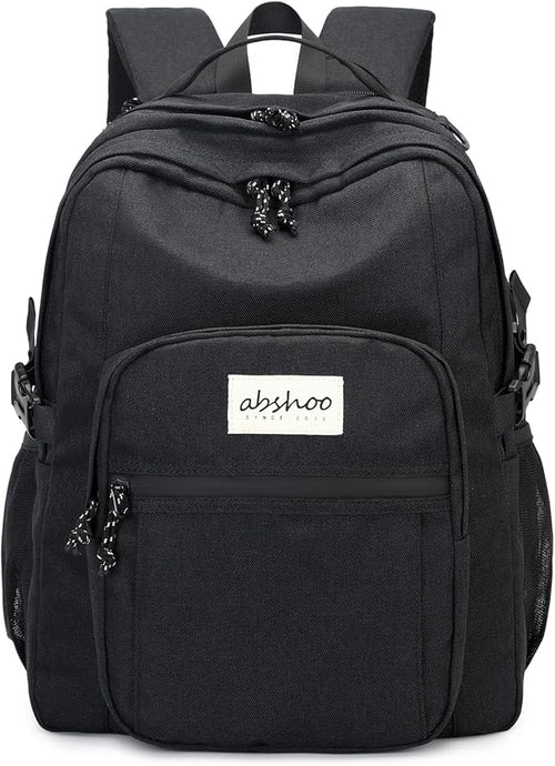 abshoo Classical Laptop Travel Backpack for Women Men College School Bookbag With USB Charging Port (Black)
