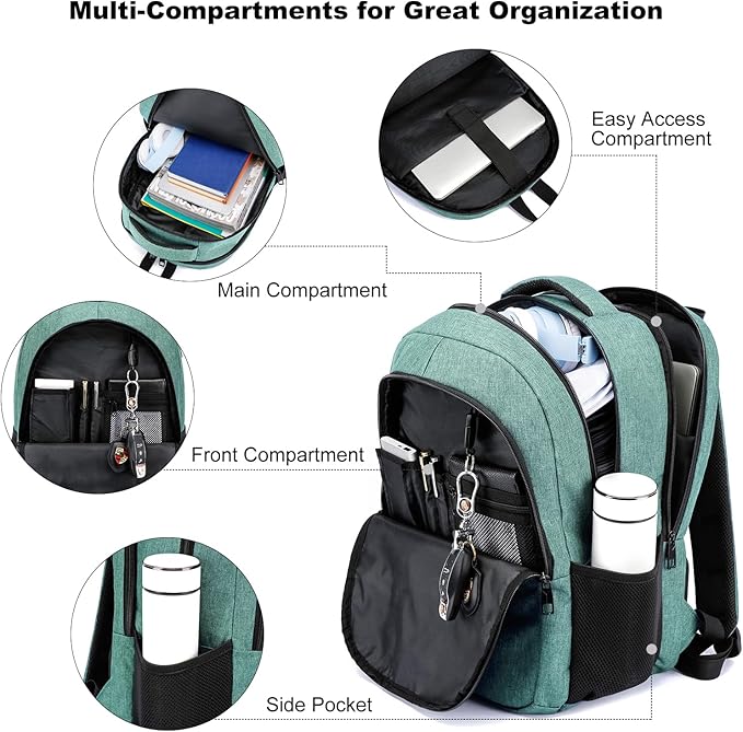 BIKROD Backpack for Girls Women, School Backpack for Teen Boys, Lightweight Casual High School Bookbag, Daily-use Travel Laptop Backpack Fits 15.6 Inch Notebook