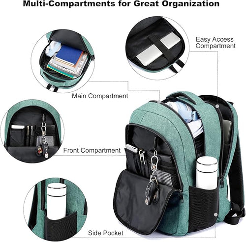 BIKROD Backpack for Girls Women, School Backpack for Teen Boys, Lightweight Casual High School Bookbag, Daily-use Travel Laptop Backpack Fits 15.6 Inch Notebook