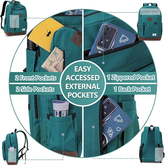 Backpack for Men Women,Vonxury Water-resistant 15.6 Inch Laptop Bookbag for School Work Travel