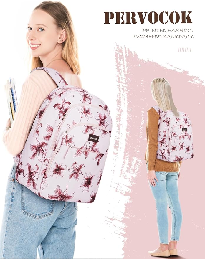 Laptop Backpack for Women, Pink Business Travel Laptops Backpack with USB Charging Hole for 17.3inch Laptop Work Bag, Sturdy Daypack Computer Backpacks Gift for Teacher Doctor Nurse College