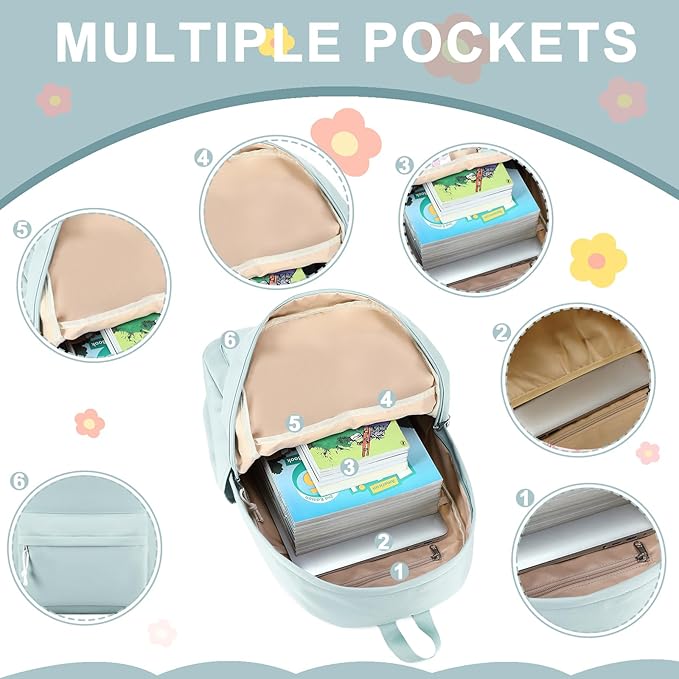 School Backpack for Teen Girls Women Laptop Backpack College Bookbags Middle School Travel Work Commuter Back Pack