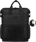 LOVEVOOK Laptop Backpack for Women, 17.3 Inch Work Travel Black Business Backpack Purse for School College Bookbag for Teen Girls Computer Backpack for Teacher Nurse