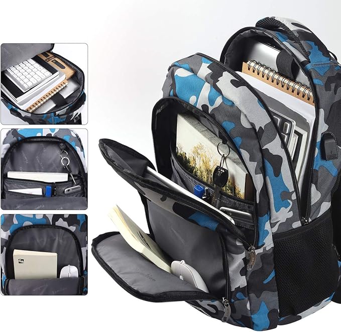 YAMTION 17.3 Inch Backpack Teenager Boy Man School Bag Computer School Business Leisure College School School Work University Travel School