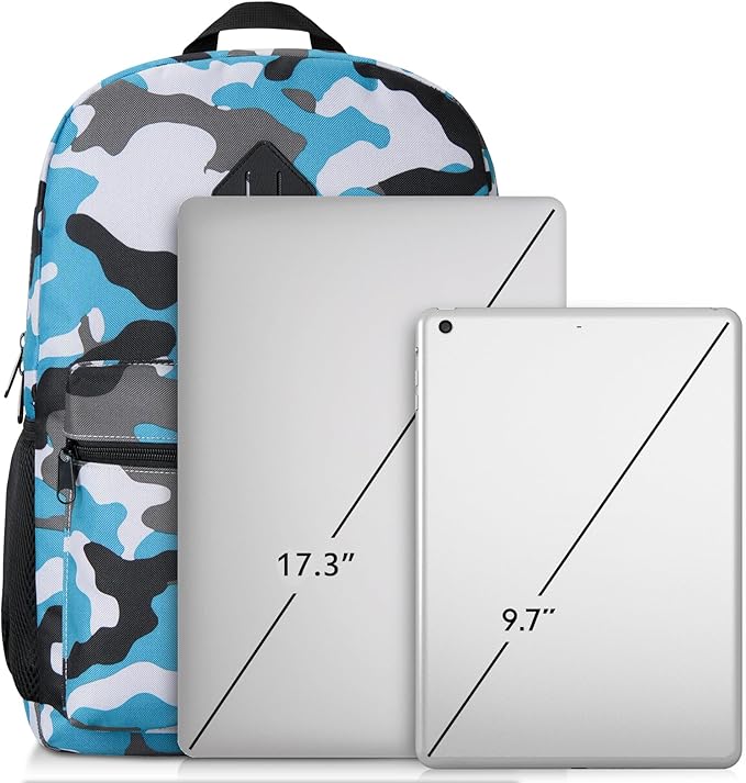 YAMTION School Backpack,17.3 Inch Bookbag Men and Teen Boy School bag with USB Charging Port for High School College
