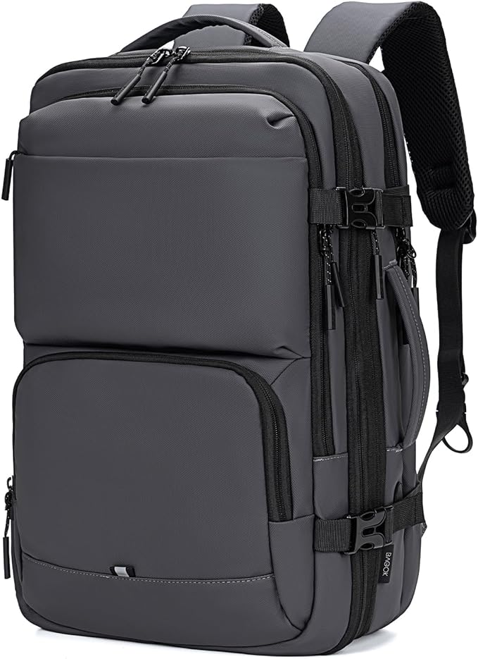 Carry On Travel Backpack, 35L-40L Expandable Extra Large Airline Approved,Lightweight Daypack for Men and Women（Gray）
