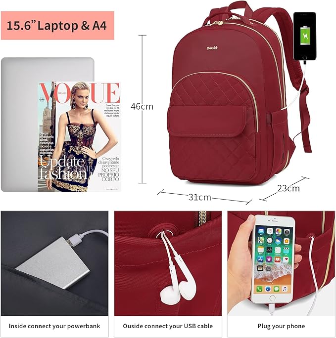 Medium Backpack Purse for Women Teacher Bag School Bookbags for Girls Middle School Laptop Backpack Work Backpack for Personal Essentials