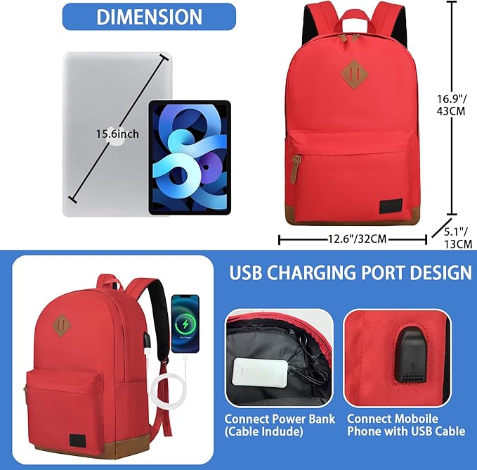 Goloni Backpack for Men Women, Anti-Theft Travel Laptop Backpack, Water Resistant 17.3 Inch USB Charging Backpack, Large Capacity Work Commute Bag