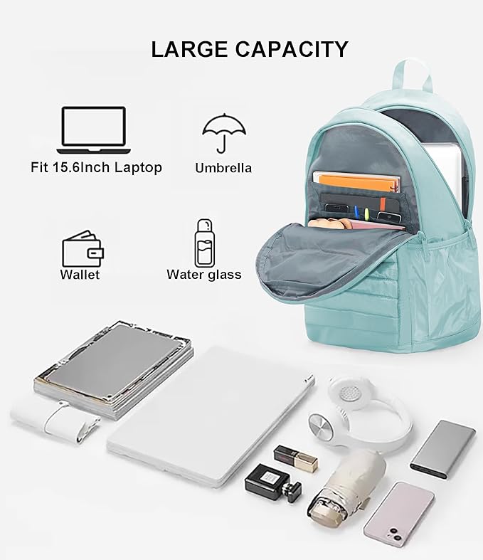 KEOFID Travel Backpack for Women, Womens Work Backpacks, Anti-theft Backpack Purse, Back pack for College Girls, Carry-On Travel Backpacks,Bookbag(Light Green)