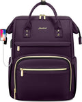 Laptop Backpack for Women Work Bags - 15.6 Inch Professional Womens Travel Backpack Purse Computer Laptop Bag Nurse Teacher Backpack Waterproof Carry on Back Pack with USB Port Dark Purple