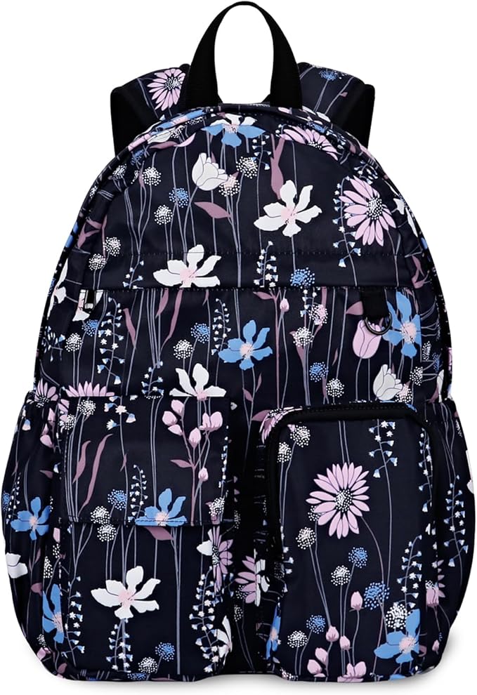 Women's Water-resistant Daypack Backpack, 15.6 Inch Laptop Compartment & Anti-Theft Pocket, Adjustable Padded Straps for Commuting, Travel, Work, College, Dreamy Flower