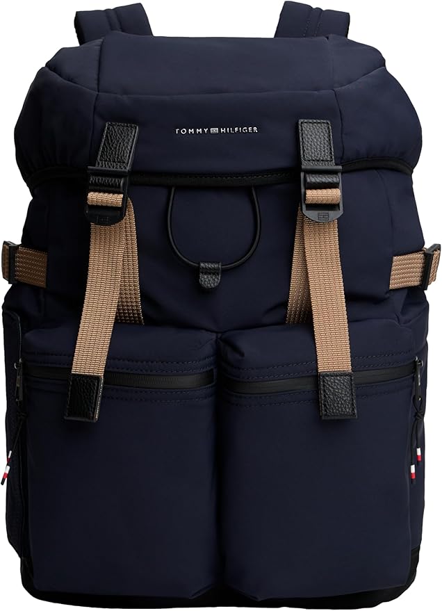 Tommy Hilfiger Mens Travel Flap Backpack,SPACE BLUE One Size