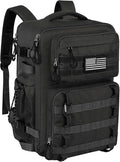 25L Military Tactical Bag Backpack for Men, Heavy Duty Molle Daypack 3 Day Bug Out Backpacks Molle Army Large Rucasack Travel Hiking With Bottle Holder (Black)