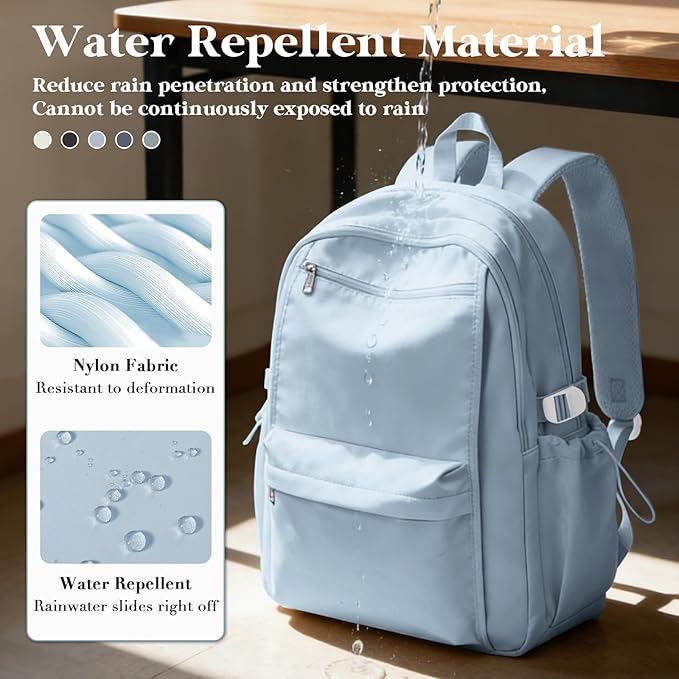 Simple School Backpack For Women,Lightweight College Backpack,High School Bag For Teens Boys Girls,Casual daypack Small Travel Backpacks Men Bookbag(Blue)