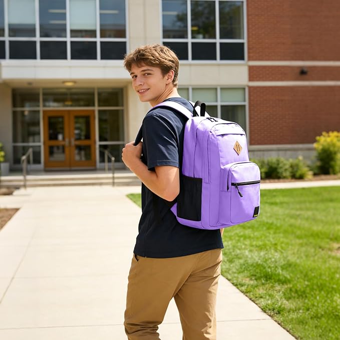 Goloni Lightweight Laptop Backpack 1.1Lbs, 36L Wear-Resistant Water Resistant Backpack with Laptop Compartment for Men Women, College Work Travel Bookbag,Purple