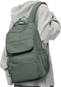 School Backpack for Women Men Cute Backpack for College Students Lightweight High School bag for Teens Girls Boys Waterproof Casual Daypacks Bookbag(Green)