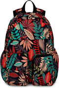 Women's Water-resistant Daypack Backpack, 15.6 Inch Laptop Compartment & Anti-Theft Pocket, Adjustable Padded Straps for Commuting, Travel, Work, College, Maple Red