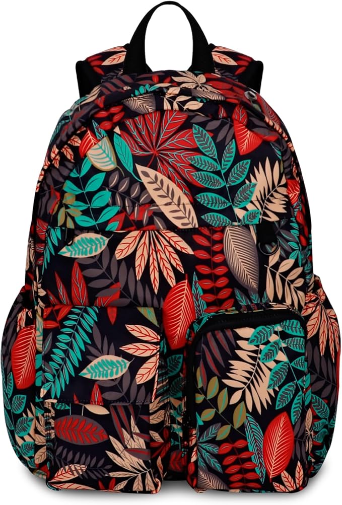 Women's Water-resistant Daypack Backpack, 15.6 Inch Laptop Compartment & Anti-Theft Pocket, Adjustable Padded Straps for Commuting, Travel, Work, College, Maple Red