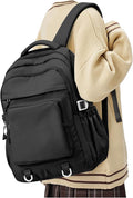 Cute Black Backpack for College Students Waterproof School Bag High School Backpacks for Teens Girls Boys Laptop Bookbag Casual Daypacks Backpacks for Women Men