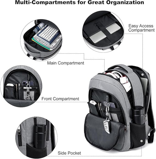 BIKROD Backpack for Men and Women, School Backpacks for Teen Boys & Girls, Student Bookbag Fits 15.6 Inch Laptop, Water Resistant Travel Backpack, Sturdy Anti Theft Computer Bag Gifts