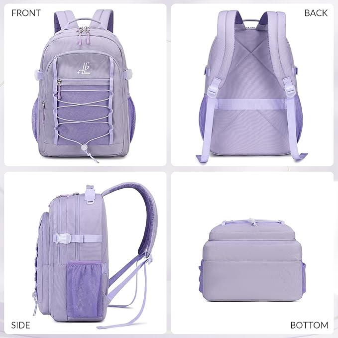Lanola Man Women Children Casual Daypack Schoolbag Teenage Girls Bookbag Student College School Backpack - Black