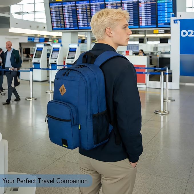 Goloni Lightweight Laptop Backpack 1.1Lbs, 36L Wear-Resistant Water Resistant Backpack with Laptop Compartment for Men Women, College Work Travel Bookbag,Blue