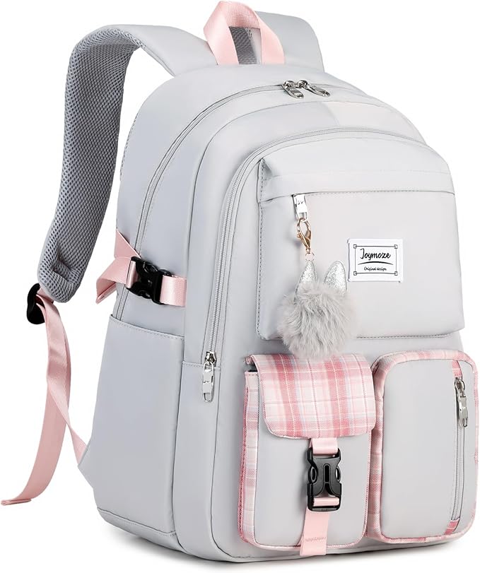 Joymoze Women Fashion Travel Backpack Set Roomy Laptop Rucksack Set Casual Daypack for Girl Grey