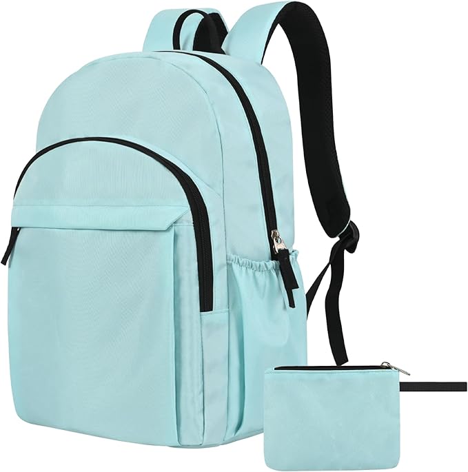 Lightweight Blue Backpack for School, Water Resistant Bookbag for Girls Boys, Travel Laptop Backpacks, Work Back Pack for Women, Book Bags for College Students, Bookbag for High, Middle School
