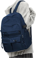 Aesthetic School Backpack for Women Men College Backpack With Lots Of Pockets Waterproof Travel Casual Daypack Cute Bookbag For Teens Girls Boys High School Bag(Blue)