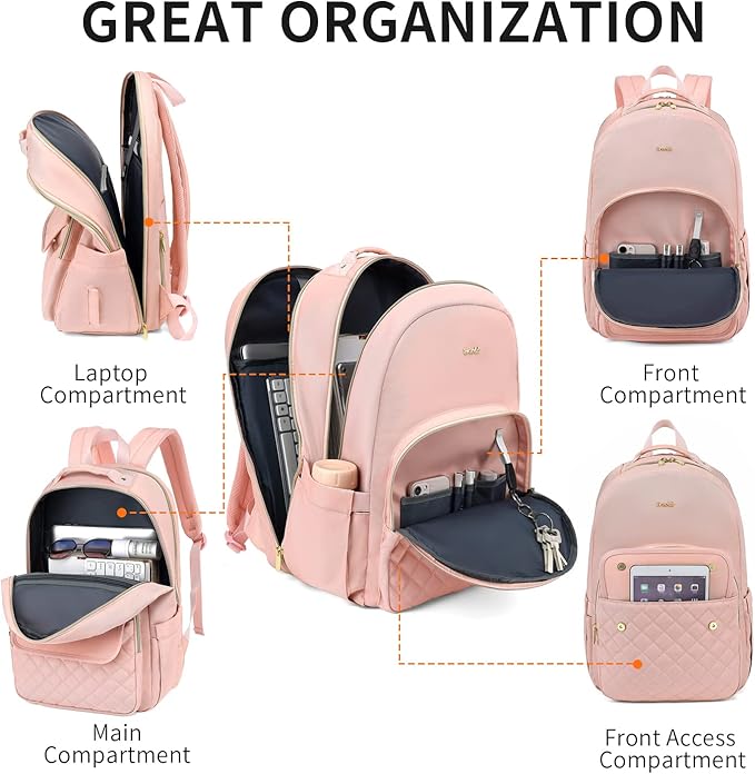 School Bookbags for Girls Work Backpack for Women 17.3 inch Laptop,College Backpack Nursing Daypack TSA Friendly for Trip Work Business Middle School