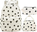 School Backpack for Girls Laptop Backpack for Teen Women Preschool Kindergarten Elementary Kids Bookbags Travel Daypack with Lunch Bag and Pencil Case (Corduroy Floral)