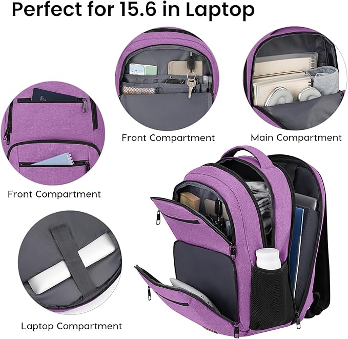 BIKROD Backpack for Girls Women, School Backpack for Teen Boys, Lightweight Casual High School Bookbag, Daily-use Travel Laptop Backpack with USB Charging Port Fits 15.6 Inch Notebook