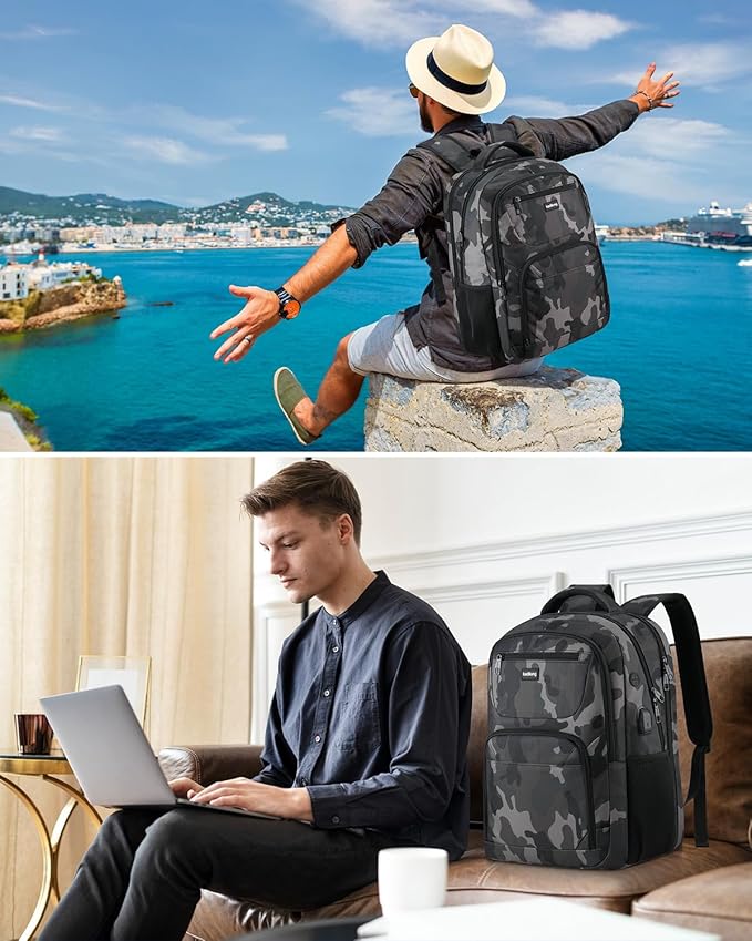 Business Laptop Backpack for Men,Anti Theft Computer Bag for Teens Boys with USB Charging Port,Water Resistant Fits 15.6 Inch Laptop and Notebook
