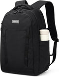 Travel Laptop Backpack Carry On, 18 Inch Large Work Backpack School Book Bags, Light Water Resistant Backpacks for Women Men with Luggage Strap Water Bottle Pocket Chest Strap, Black